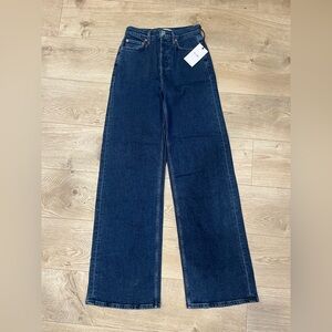 Re/Done Dark Blue Wide Leg Jeans